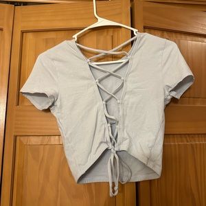 Cross back blue top from hollister